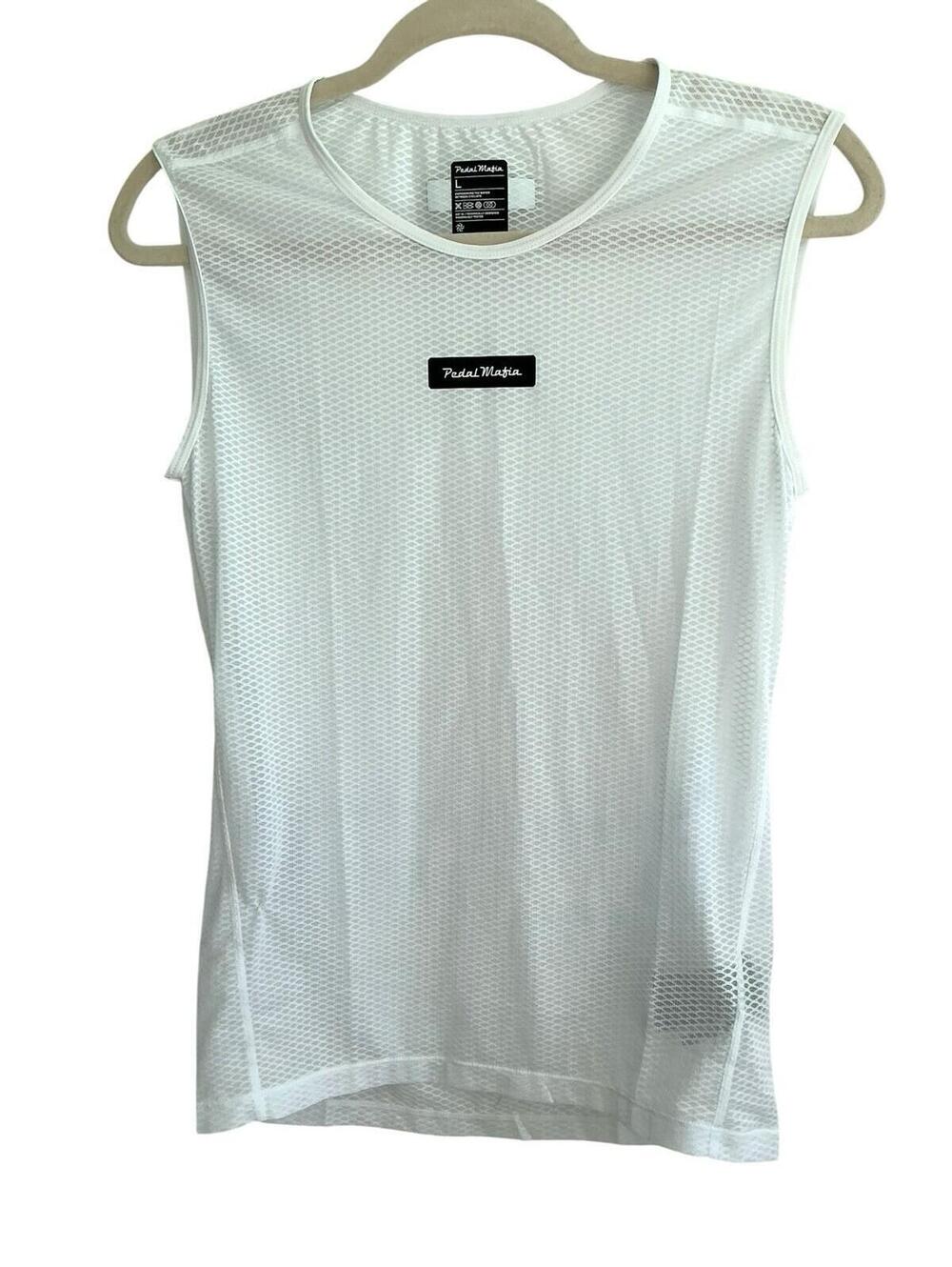 Pedal Mafia Women’s Base Layer White XL Sleeveless Mesh Cycling Top Road Bike